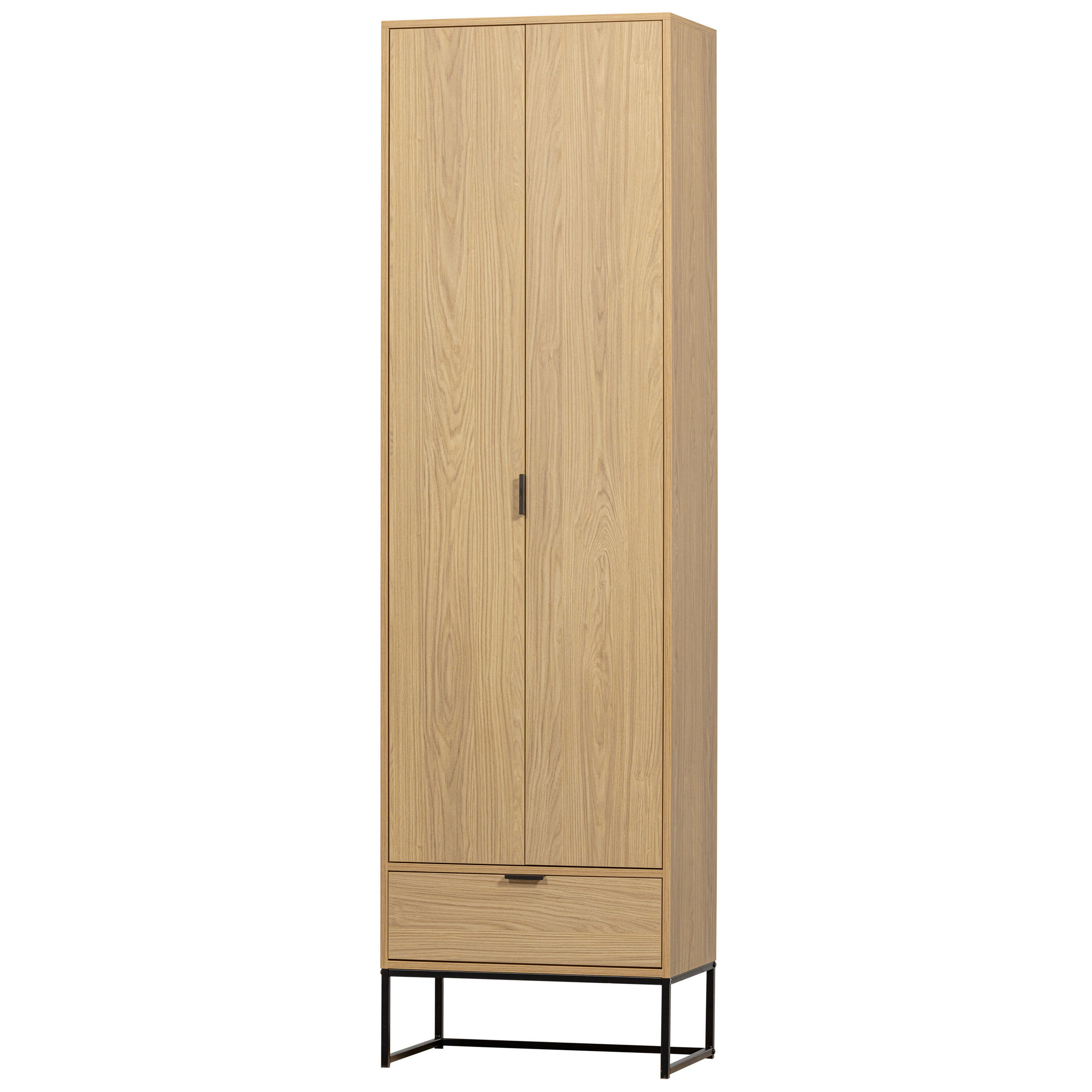 MEHRZWECKSCHRANK 60/210/36 cm  in Eichefarben  - Eichefarben/Schwarz, Design, Holz/Metall (60/210/36cm) - Livetastic