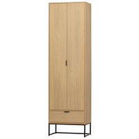 MEHRZWECKSCHRANK 60/210/36 cm  in Eichefarben  - Eichefarben/Schwarz, Design, Holz/Metall (60/210/36cm) - Livetastic