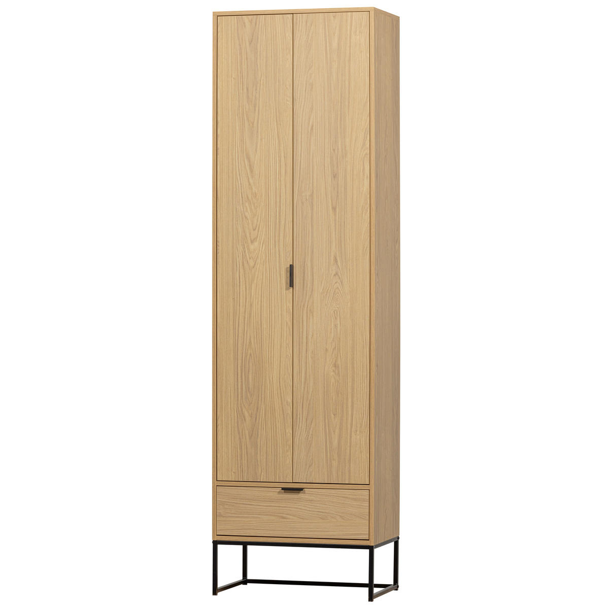 MEHRZWECKSCHRANK 60/210/36 cm  in Eichefarben  - Eichefarben/Schwarz, Design, Holz/Metall (60/210/36cm) - Livetastic