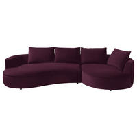 BIGSOFA in Samt Brombeere  - Brombeere/Schwarz, Design, Kunststoff/Textil (322/66/154cm) - home24
