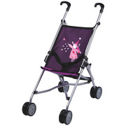 KOČÁREK PRO PANENKY - růžová/fialová, Basics, kov/textil (51/26,5/55cm) - My Baby Lou