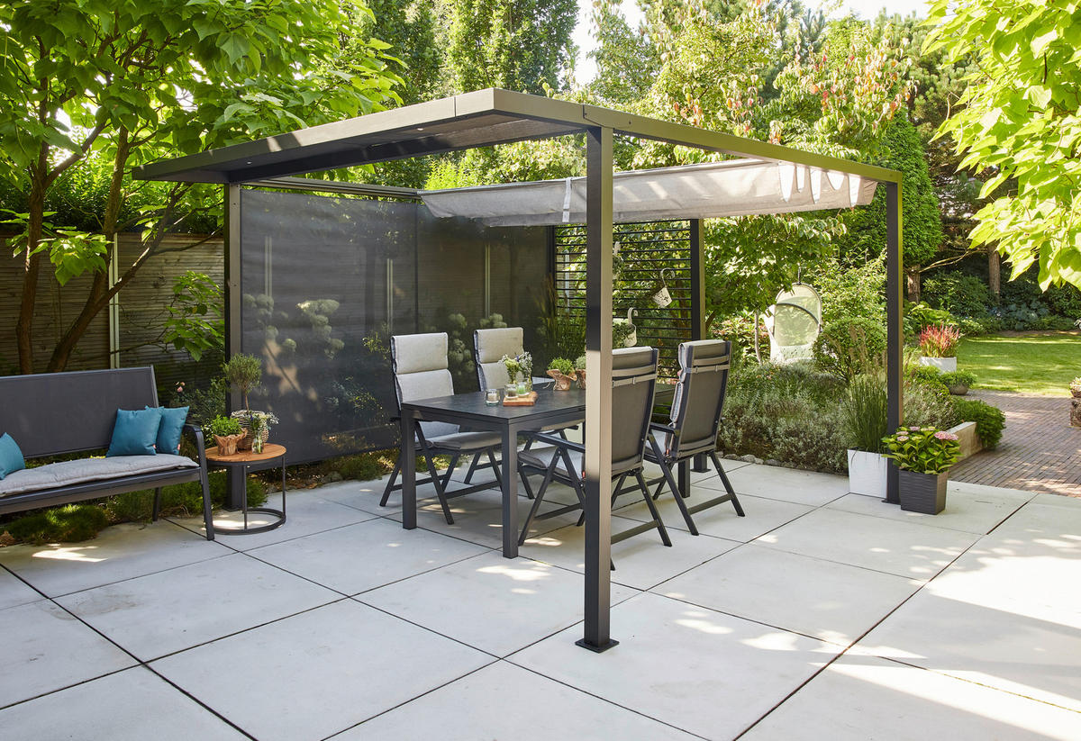 PAVILLON-SEITENTEIL 300/210/0,5 cm   - Anthrazit, Basics, Textil/Metall (300/210/0,5cm) - Siena Garden
