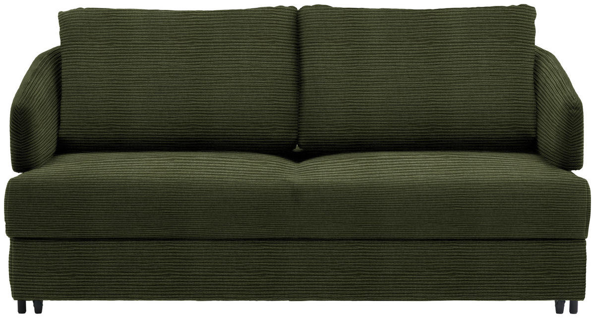 SCHLAFSOFA in Textil Dunkelgrün  - Dunkelgrün/Schwarz, Design, Textil/Metall (172/76-89/112-120cm) - Bali
