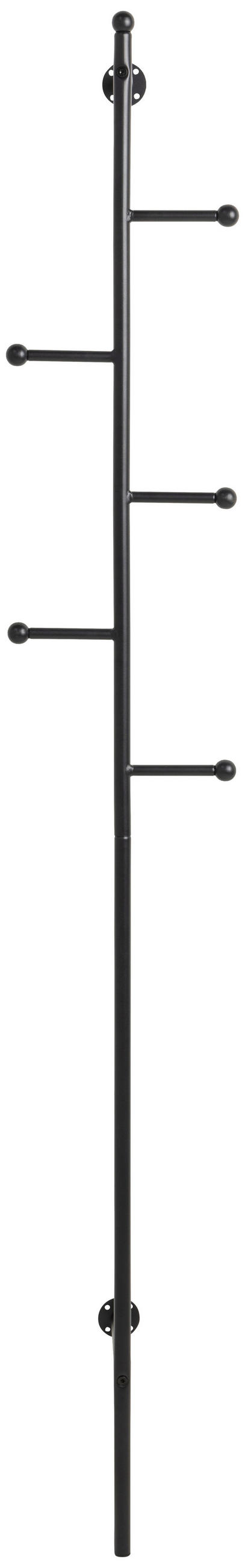Kleiderständer Aspen Schwarz Metall 6 Haken H: 171,2 cm