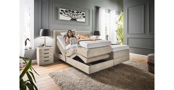 BOXSPRINGBETT 160/200 cm  in Naturfarben  - Naturfarben, KONVENTIONELL, Holz/Textil (160/200cm) - Dieter Knoll