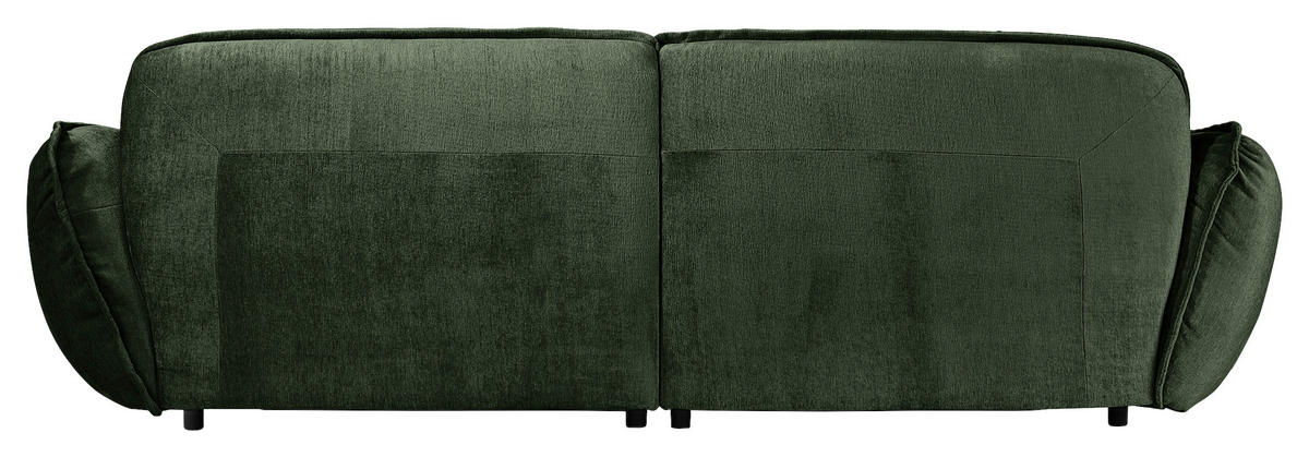 BIGSOFA in Chenille Dunkelgrün  - Dunkelgrün/Schwarz, Modern, Kunststoff/Textil (285/87/184cm) - Trendmanufaktur