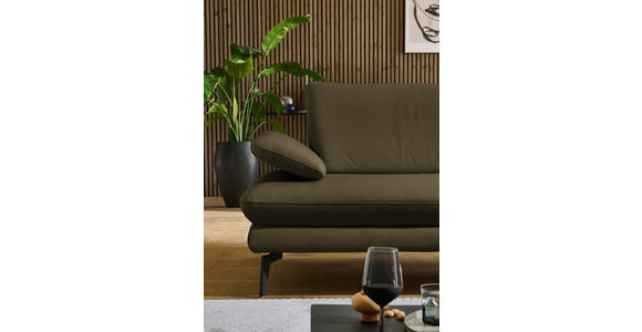 ECKSOFA in Echtleder Grün 308/195 cm - Schwarz/Grün, Design, Leder/Metall (308/195cm) - Dieter Knoll