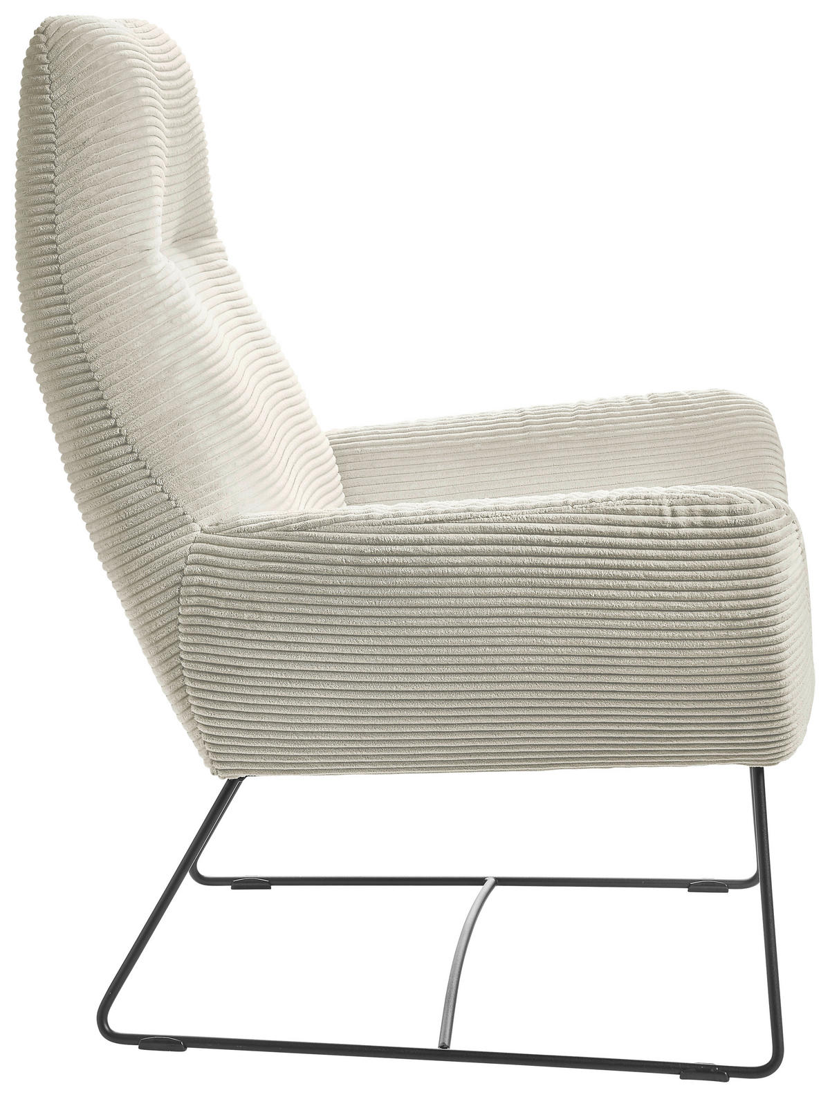SESSEL in Cord Creme  - Creme/Schwarz, Design, Textil/Metall (82/102/81cm) - Hom`in