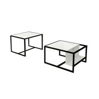 COUCHTISCHSET Bati Couchtisch Weiß  - Schwarz/Weiß, Design, Holzwerkstoff - Livetastic