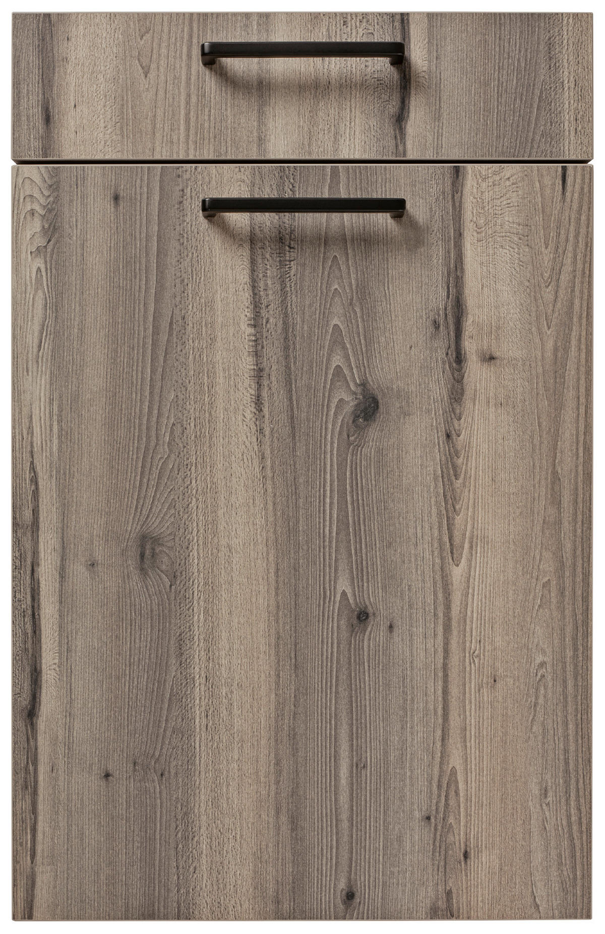 EINBAUKÜCHE   - Eichefarben/Schwarz, Design, Holzwerkstoff - Novel