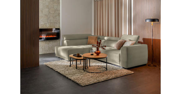 ECKSOFA in Chenille Beige 205/284 cm - Beige/Schwarz, Design, Kunststoff/Textil (205/284cm) - Xora