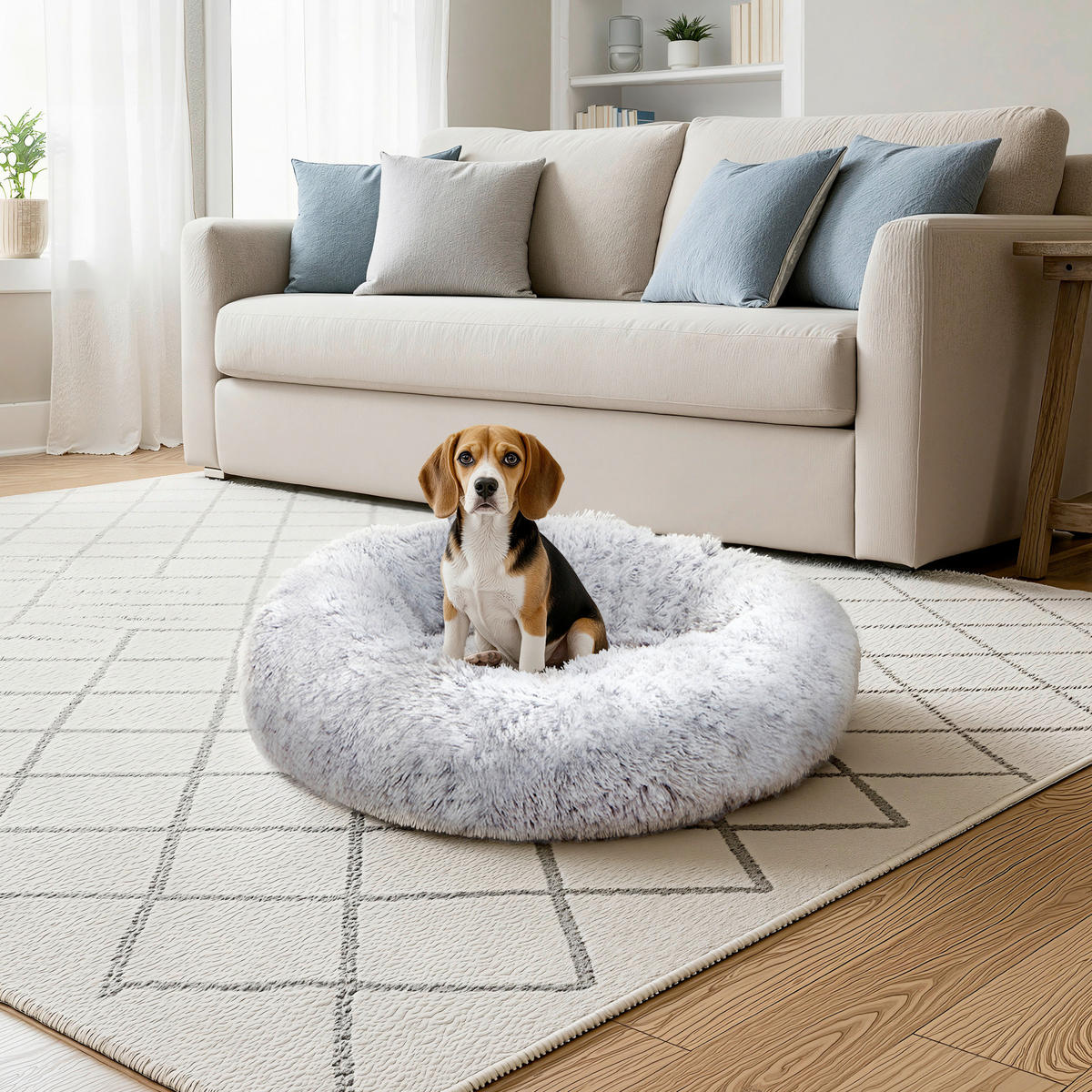 HUNDEBETT - Hellgrau, Trend, Textil (70/20/70cm) - Boxxx