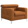 SESSEL Echtleder Gelb    - Chromfarben/Gelb, Design, Leder/Metall (99/78-92/106cm) - Livetastic