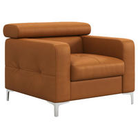 SESSEL Echtleder Gelb    - Chromfarben/Gelb, Design, Leder/Metall (99/78-92/106cm) - Livetastic