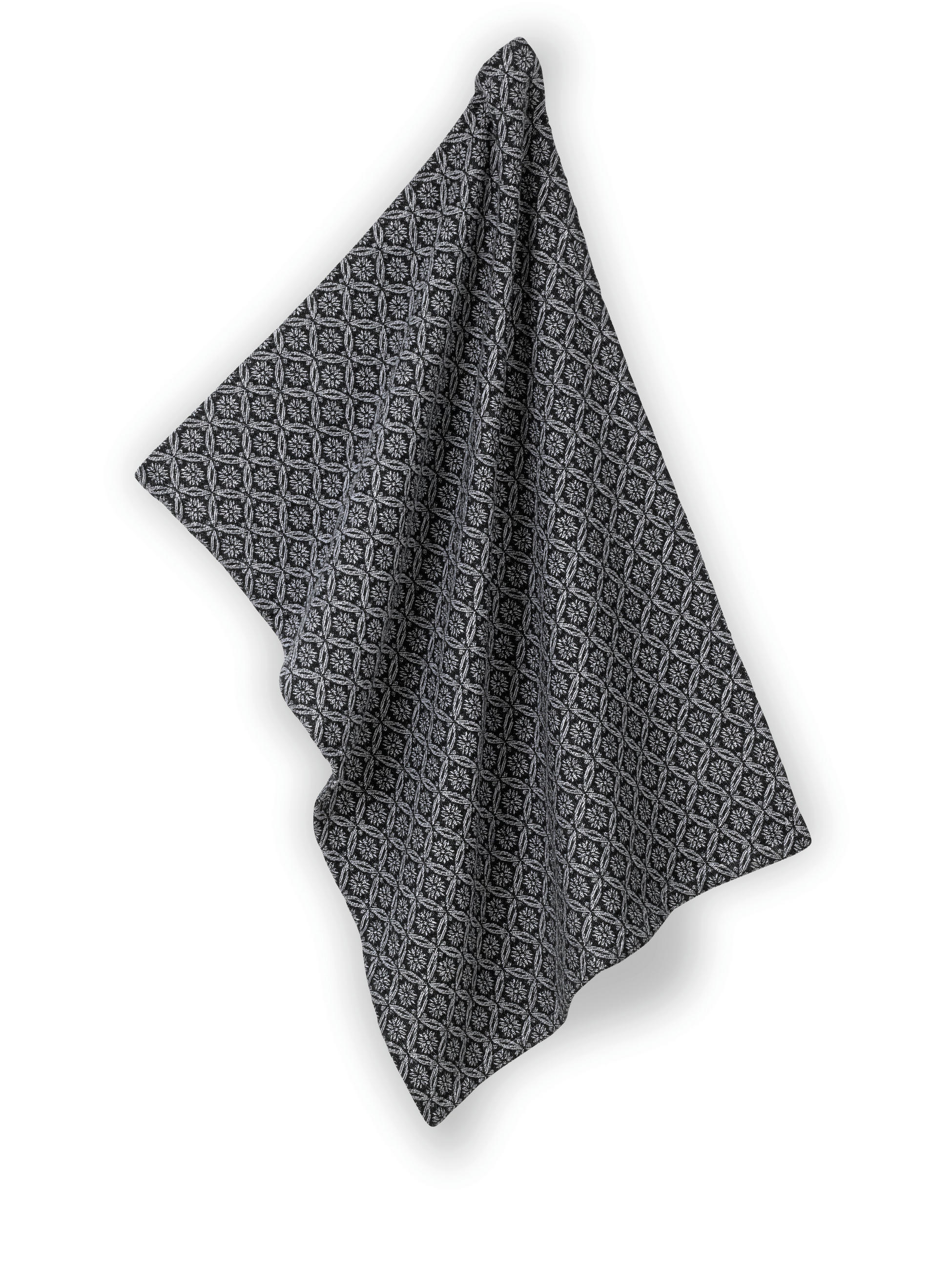 KUHINJSKA KRPA 50/70 cm črna, bela  - črna/bela, Basics, tekstil (50/70cm) - Kela
