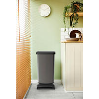 SZEMETESVÖDÖR 40 l  - grafitszürke/fekete, Basics, műanyag (35,3/29,5/67,6cm) - Rotho