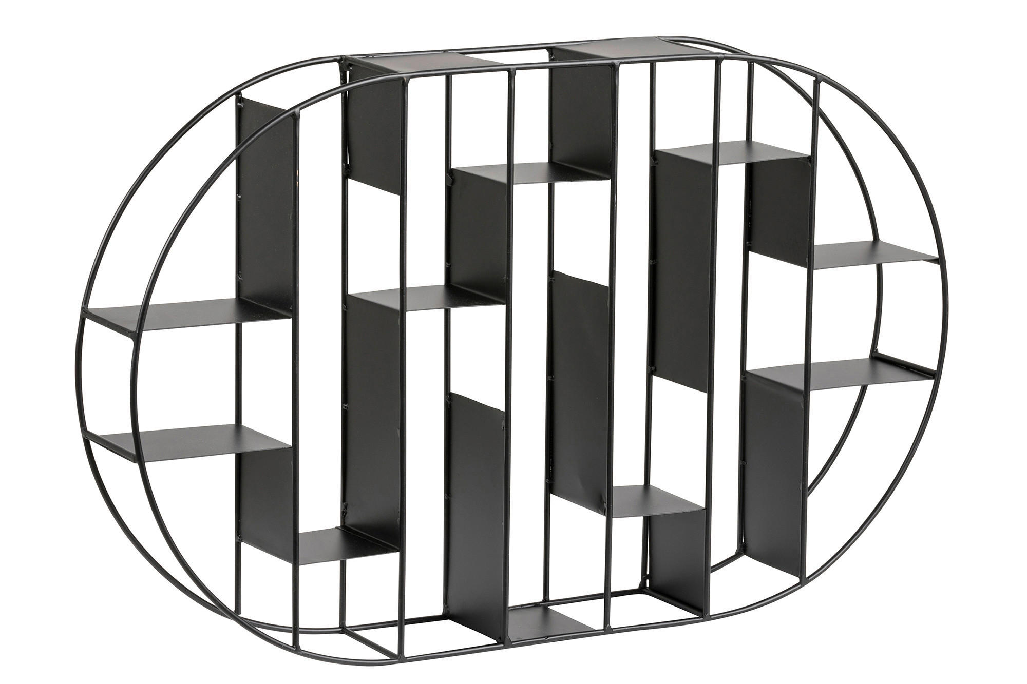 ZIDNA POLICA - crna, Dizajnerski, metal (64/9/40cm) - Xora