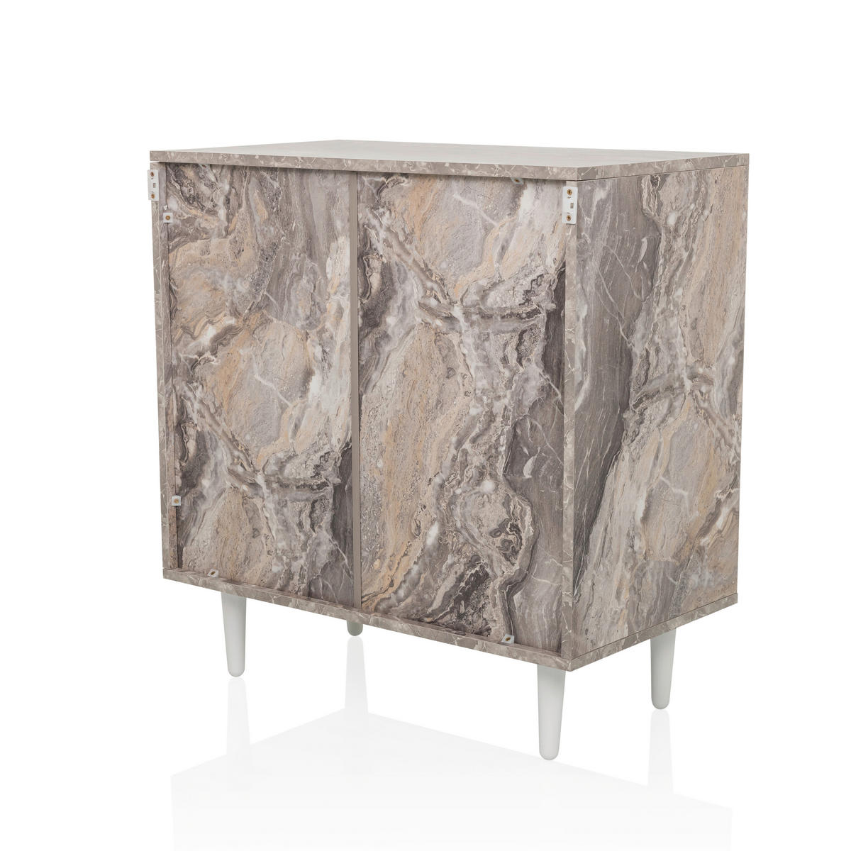 BYRÅ 72/77/39,5 cm  - vit/brun, Modern, trämaterial/trä (72/77/39,5cm) - MID.YOU