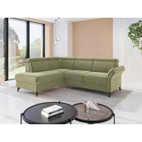 ECKSOFA GLENDALE E Hellgrün Flachgewebe Kopfteilverstellung  - Schwarz/Hellgrün, KONVENTIONELL, Textil/Metall (193/247cm) - Sit & More