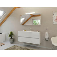 BADEZIMMER 2-teilig  in 120 cm  - Weiß Hochglanz/Weiß, Basics, Holzwerkstoff/Stein (120cm) - MID.YOU