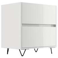 NACHTTISCH 61,2/65/42 cm  - Weiß Hochglanz/Schwarz, Basics, Holzwerkstoff/Metall (61,2/65/42cm) - MID.YOU