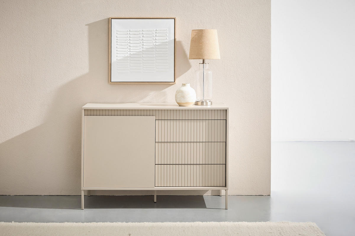 KOMODA, kašmírová, 110,8/77,8/40 cm - kašmírová, Trend, kov/kompozitní dřevo (110,8/77,8/40cm) - Xora