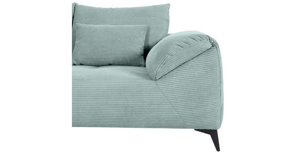 ECKSOFA in Cord Mintgrün  - Schwarz/Mintgrün, KONVENTIONELL, Textil/Metall (176/311cm) - Carryhome