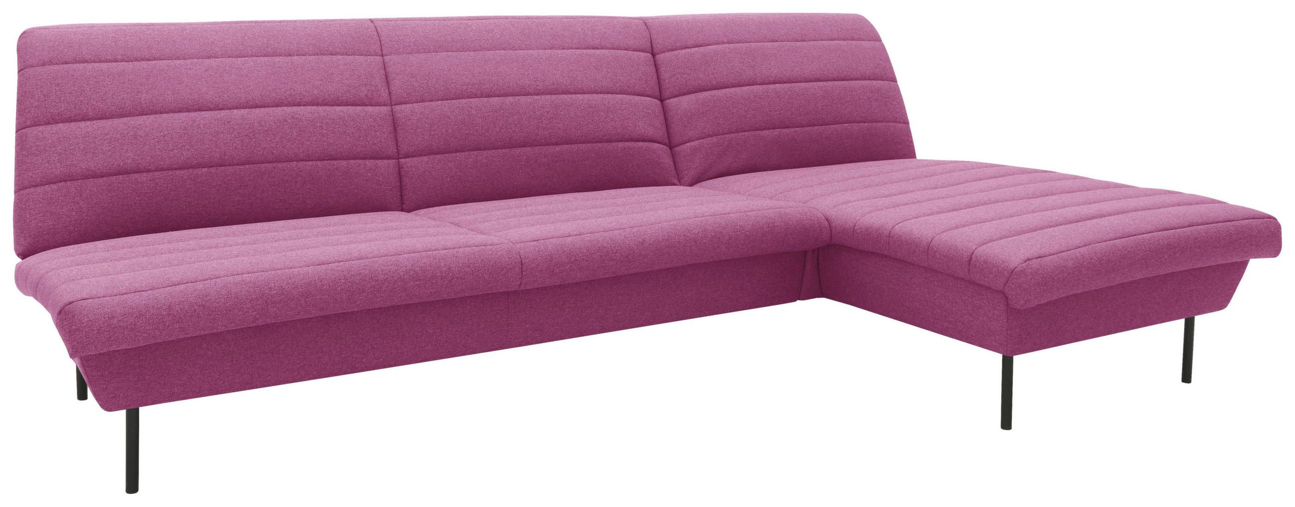 ECKSOFA Looks IX Rosa Webstoff  - Schwarz/Rosa, Design, Textil/Metall (274/92/168cm) - LOOKS by W.Joop