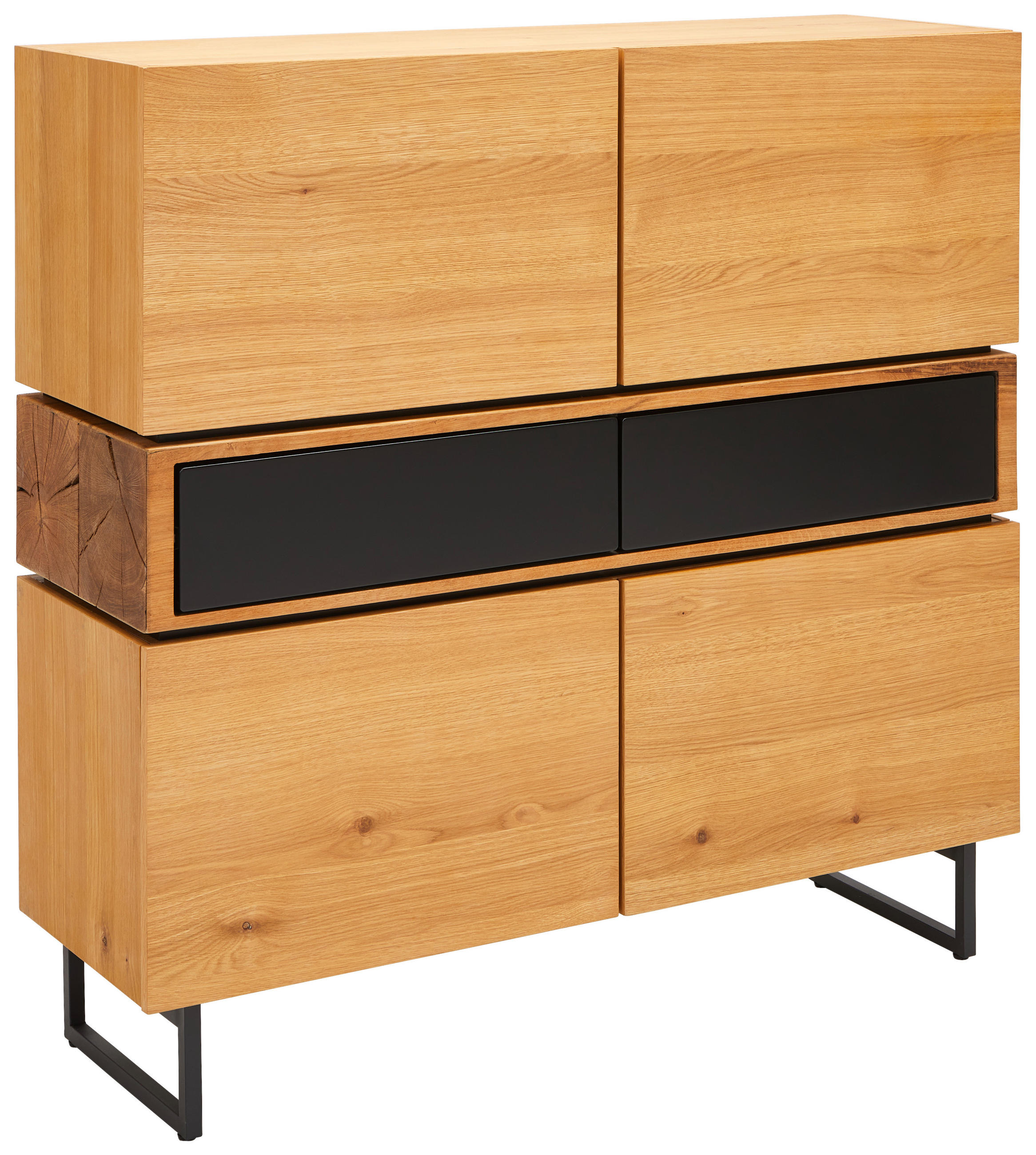 SIDEBOARD  in 120/119/40 cm  - Eichefarben/Schwarz, Design, Holz/Holzwerkstoff (120/119/40cm) - MID.YOU
