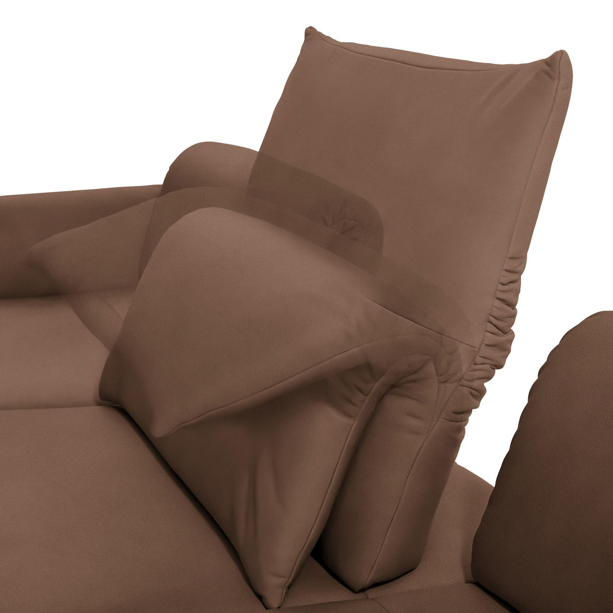 ECKSOFA Posh in Echtleder Braun  173/308 cm  - Anthrazit/Braun, Design, Leder/Metall (173/308cm) - Joop!