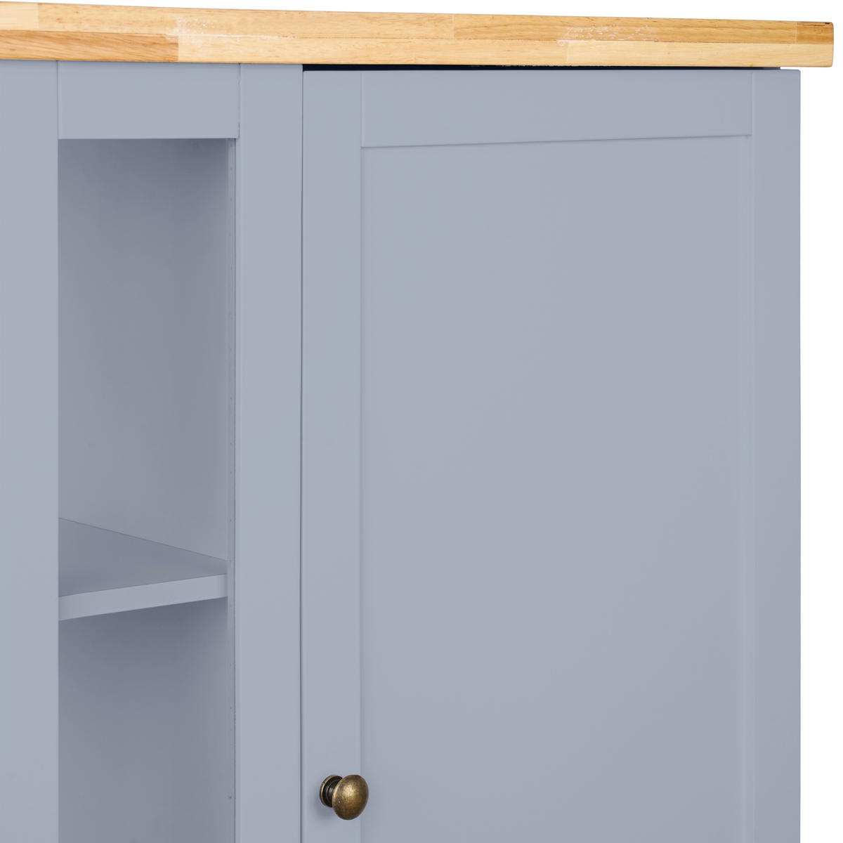 KÜCHENINSEL   in Grau, Naturfarben  - Messingfarben/Naturfarben, Basics, Glas/Holz (60/90/40cm) - MID.YOU