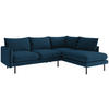 ECKSOFA Samos Blau Flachgewebe  - Blau/Schwarz, Design, Textil (267/204cm) - Livetastic