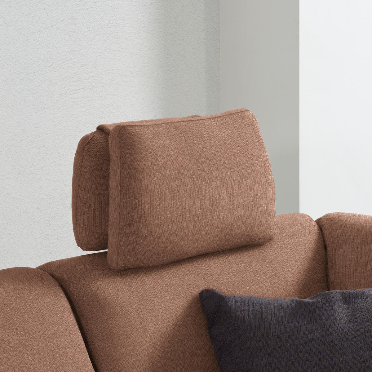 ECKSOFA in Chenille Braun  226/208 cm  - Schwarz/Braun, KONVENTIONELL, Textil (226/208cm) - Sedda