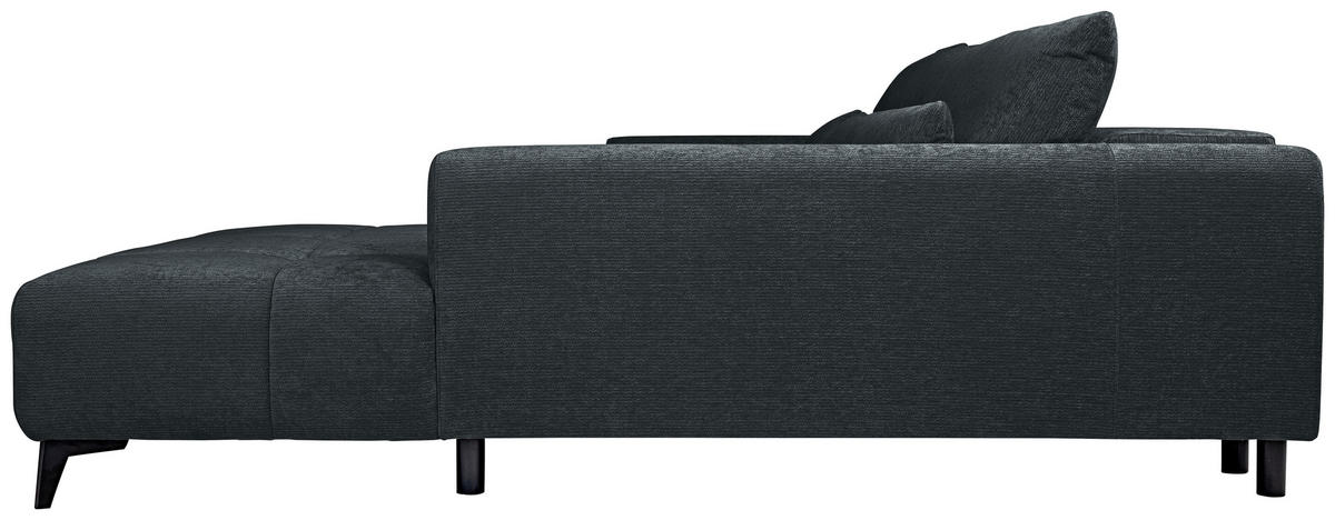 ECKSOFA  in Chenille Dunkelgrau  279/222 cm  - Dunkelgrau/Schwarz, KONVENTIONELL, Kunststoff/Textil (279/222cm) - Hom`in