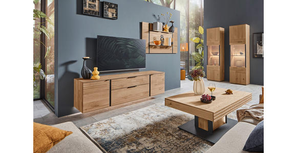 LOWBOARD  192/52/44 cm 1 Schublade(n) stehend, hängend  - Eichefarben/Anthrazit, Natur, Holz/Metall (192/52/44cm) - Valnatura