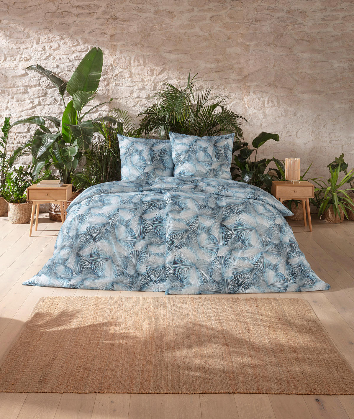 BETTWÄSCHE Natürlich Estella 155/220 cm  - Blau, Design, Textil (155/220cm) - Estella