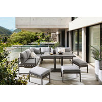 VRTNA LOUNGE GARNITURA tkanina jeklo  - siva/antracit, Moderno, kovina/tekstil (193/244cm) - Ambia Garden