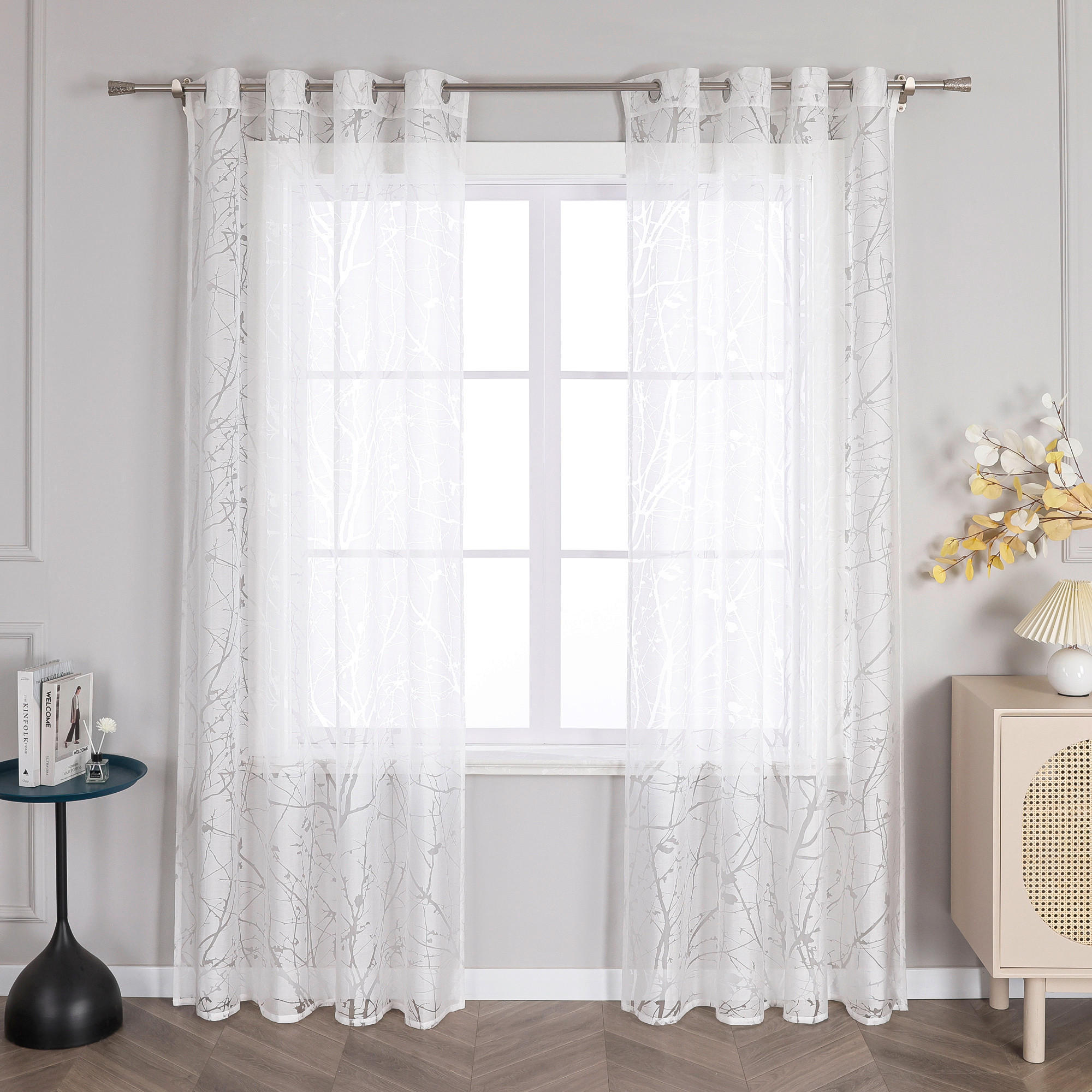FERTIGVORHANG  transparent  140/225 cm   - Weiß Hochglanz, Basics, Textil (140/225cm)