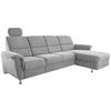 ECKSOFA in Mikrofaser Grau  - Chromfarben/Grau, Konventionell, Textil/Metall (292/165cm) - Livetastic