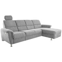 ECKSOFA in Mikrofaser Grau  - Chromfarben/Grau, Konventionell, Textil/Metall (292/165cm) - Livetastic