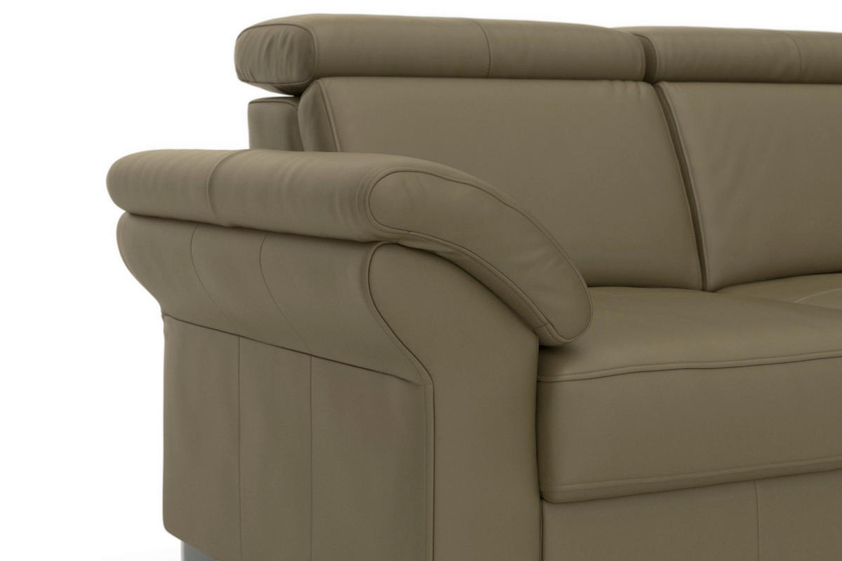 2-SITZER-SOFA ARNGAST E Olivgrün Echtleder  - Chromfarben/Olivgrün, Basics, Leder/Textil (156/84/93cm) - Sit & More