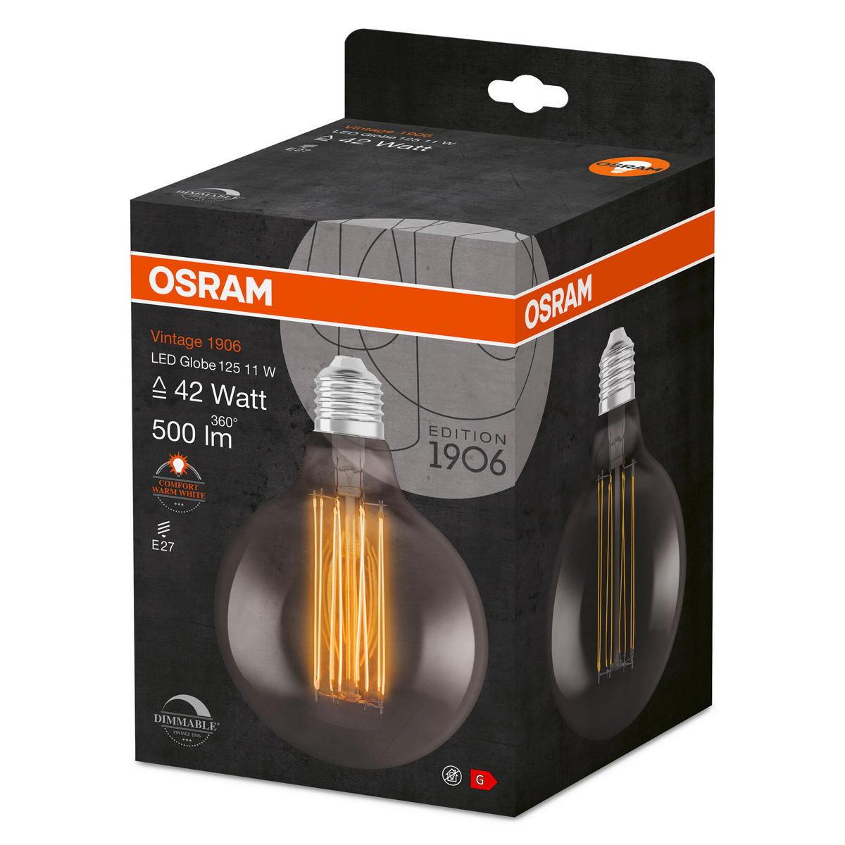 LED-LEUCHTMITTEL   E27 11 W 500 lm  - Hellgrau, Basics, Glas (12,4/17,3cm) - Ledvance