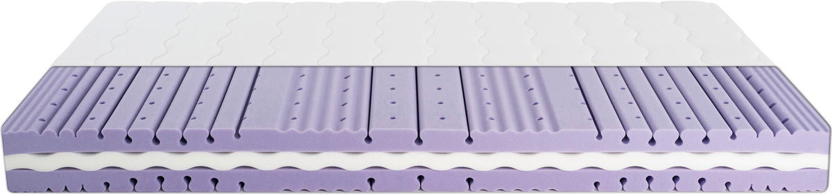 KALTSCHAUMMATRATZE Alpenruhe 90/200 cm Höhe ca. 19 cm  - Grauweiß, KONVENTIONELL, Textil (90/200cm) - Träumeland