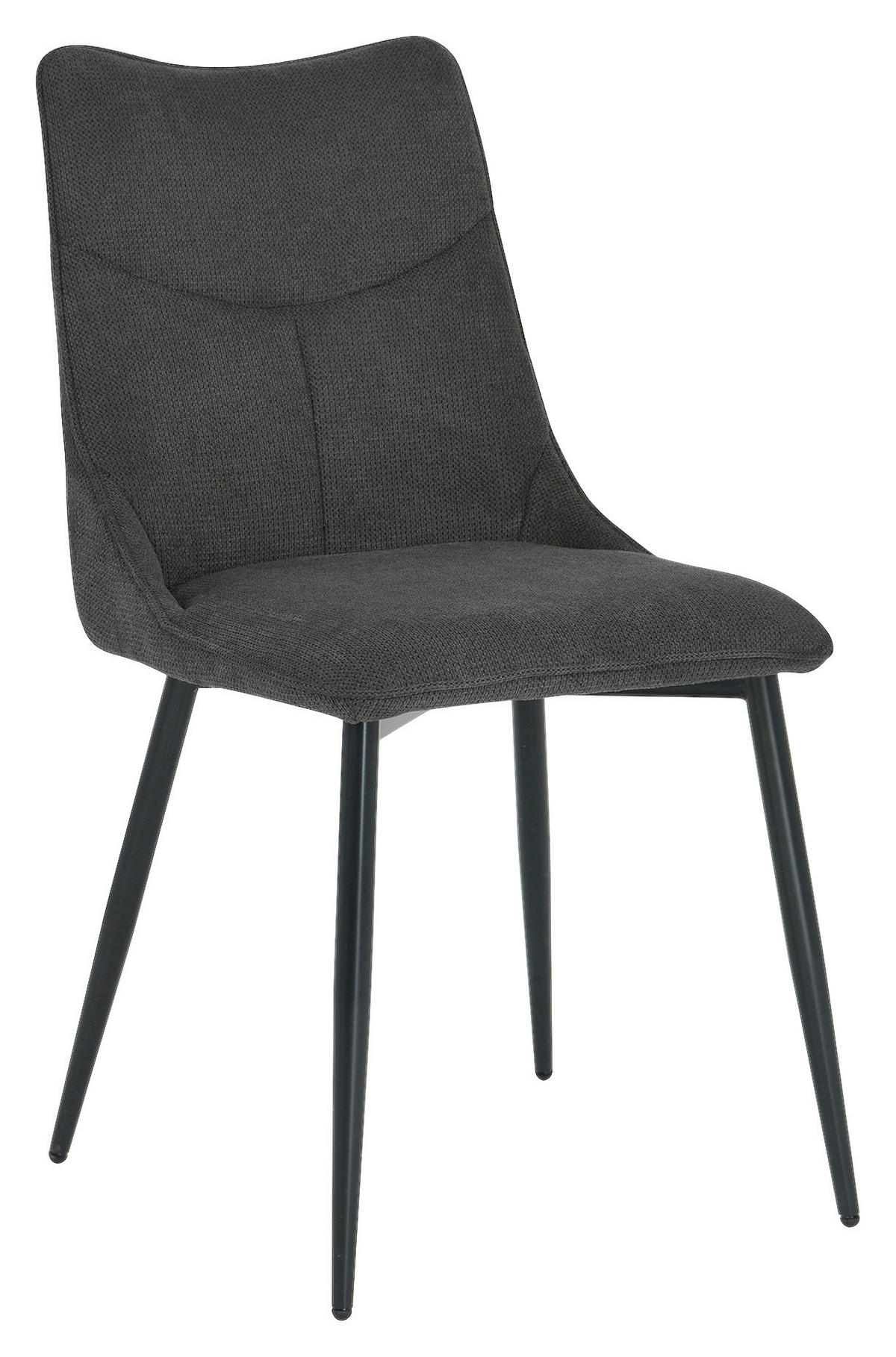 STUHL-SET 2 Stück  in Stahl Webstoff  - Anthrazit/Schwarz, Design, Textil/Metall (59/88/47cm) - MID.YOU