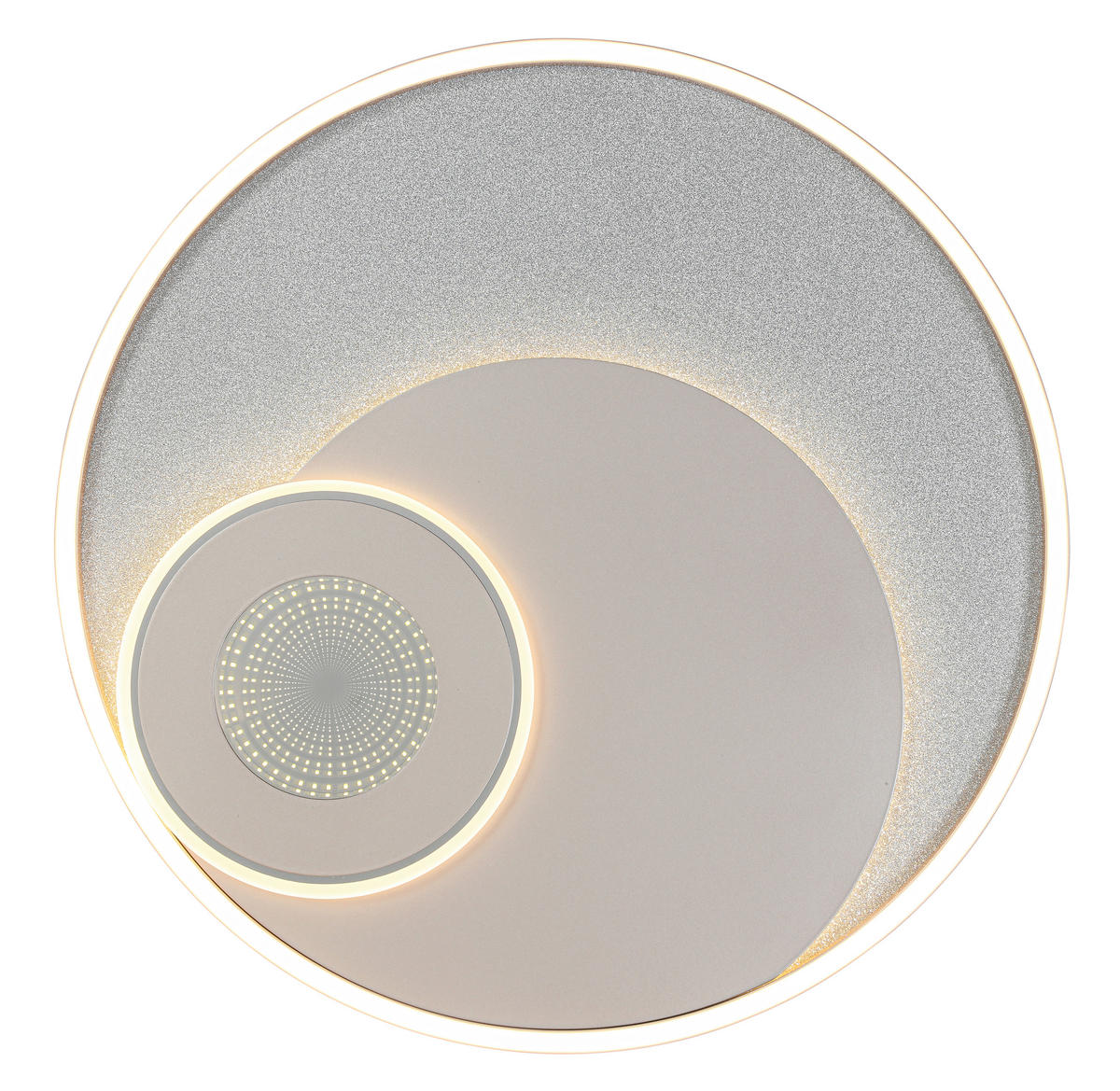 LED-DECKENLEUCHTE 50/5 cm  - Champagner/Silberfarben, Design, Kunststoff/Metall (50/5cm) - Novel