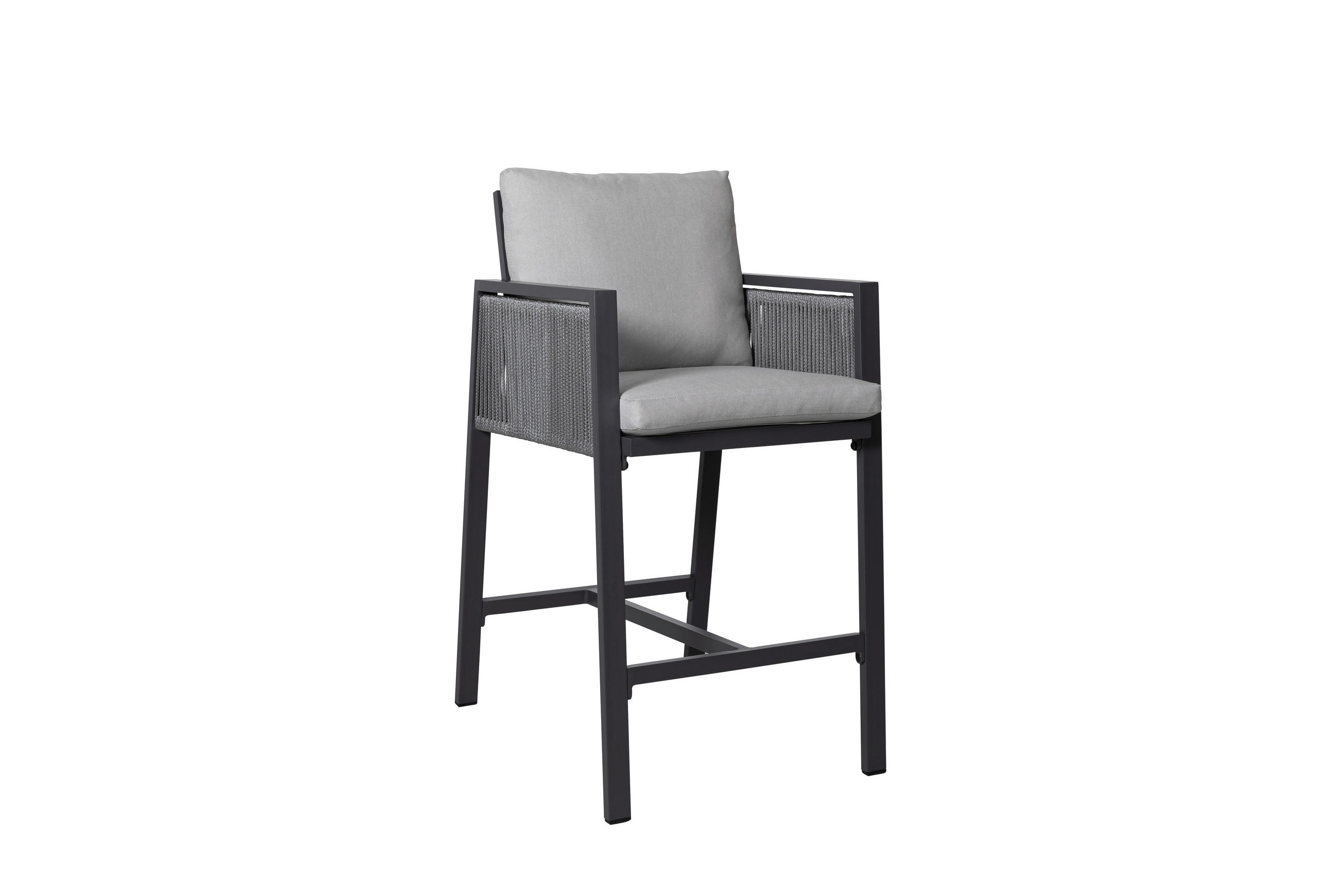 VRTNA BARSKA STOLICA  svijetlo siva  metal, tekstil      - svijetlo siva, Design, metal/tekstil (54/99/68cm) - Amatio