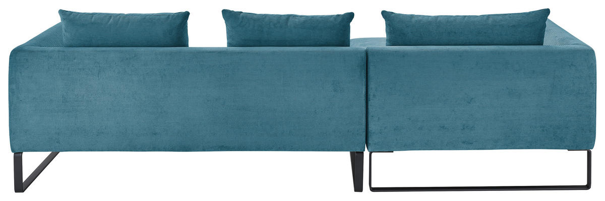 ECKSOFA in Cord Petrol  - Petrol/Schwarz, Konventionell, Textil/Metall (178/284cm) - Hom`in