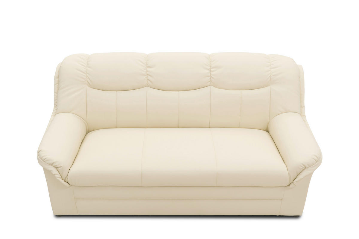 3-SITZER-SOFA BERLIN FK Lederlook Beige  - Beige/Schwarz, KONVENTIONELL, Kunststoff/Textil (178/89/87cm) - MID.YOU