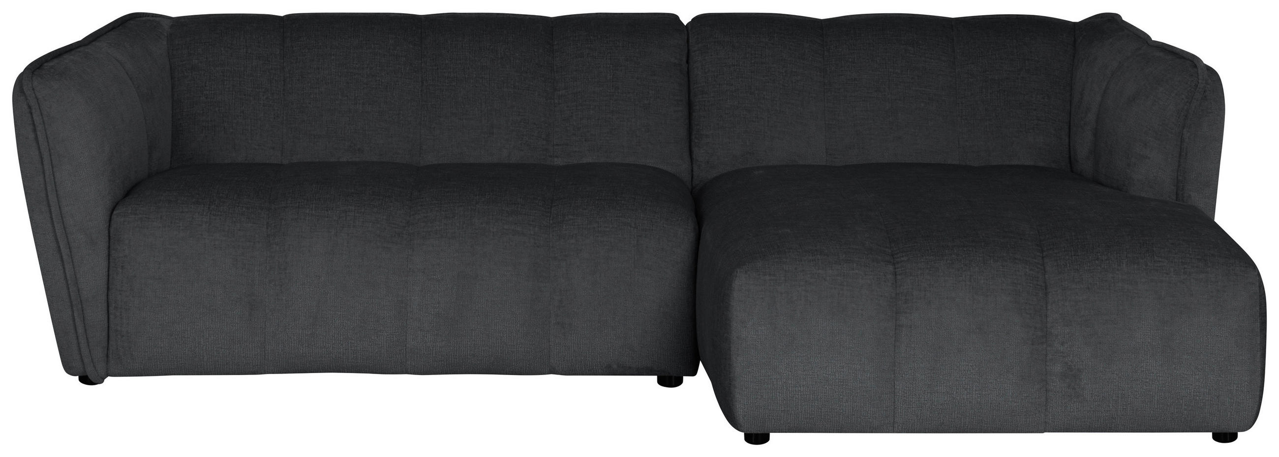 ECKSOFA LIVOLI in Chenille Grau 246/160 cm - Schwarz/Grau, Design, Textil (246/160cm) - MID.YOU
