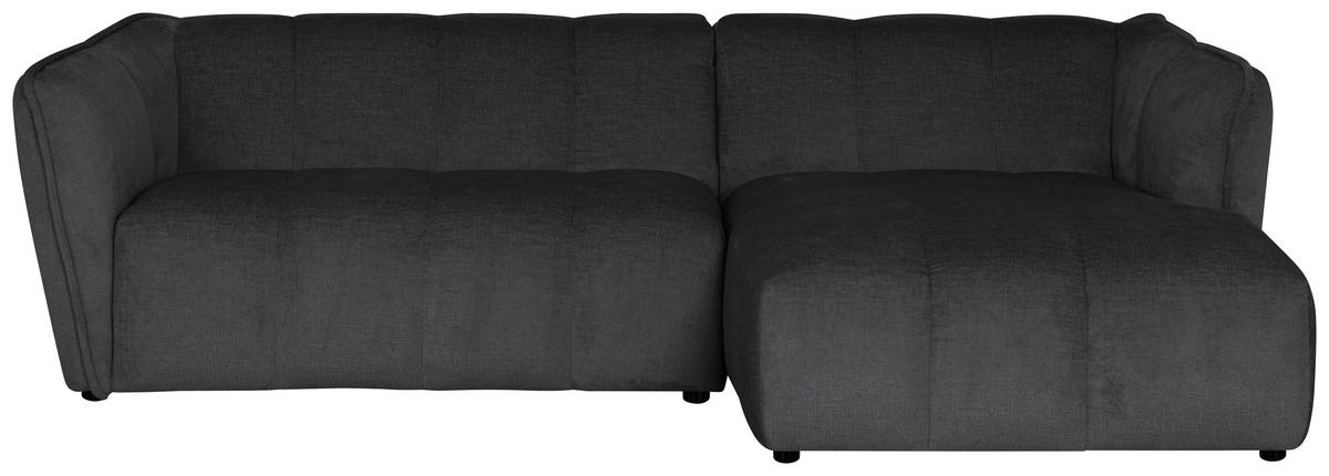 ECKSOFA LIVOLI in Chenille Grau  246/160 cm  - Schwarz/Grau, Design, Textil (246/160cm) - MID.YOU